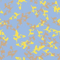 UFO camouflage of various shades of yellow, brown and blue colors
