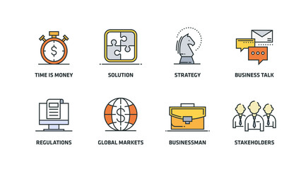 BUSINESS STRATEGY ICON SET