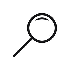 Search icon. Magnifying glass icon, vector magnifier or loupe sign.	