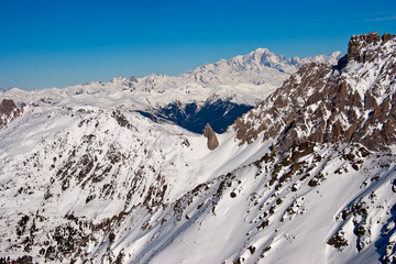 Fototapeta na wymiar Mont Blanc Mont Vallon Meribel Mottaret 3 Valleys French Alps France