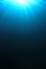 Underwater blue background in sea	