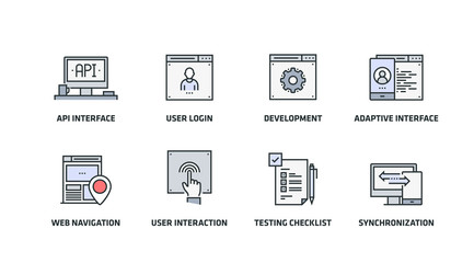 WEB DESIGN AND DEVELOPMENT ICON SET