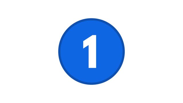 Sliding Circle Numbers Reveal Counting Up 1 to 10 Color Blue