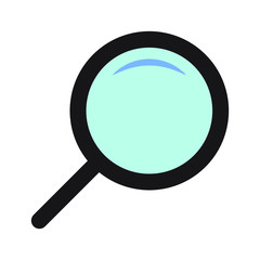 Magnifying glass icon, vector magnifier or loupe sign.	