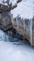Entrance of the cave with icicles