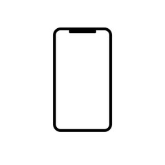 Simple icon of modern actual smartphone with blank mockup display. Vector illustration eps 10