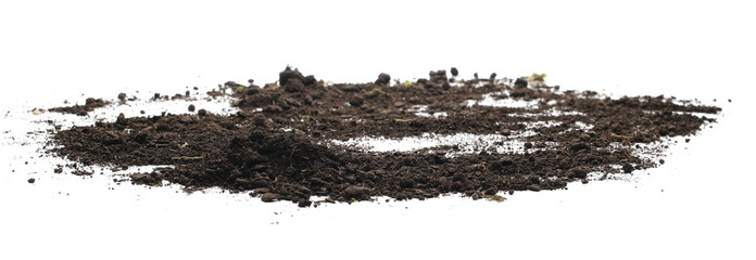 Fototapeta Soil, dirt pile isolated on white background obraz