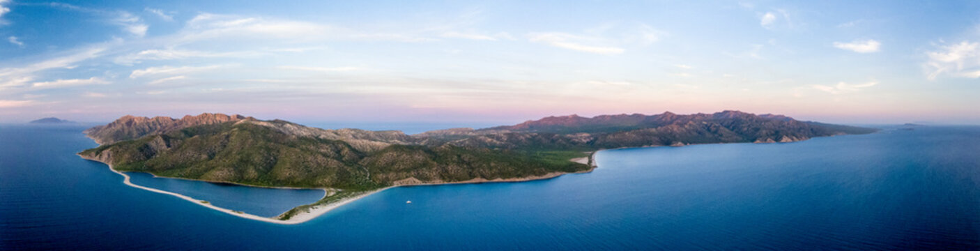 aerial view of isla san jose. Sea of Cortez, Pacific ocean. Cabo Pulmo, Baja California Sur, Mexico. 