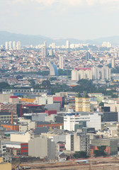 Aerial view of the huge city of Sao Paulo in Brazil seen from one of the tallest buildings in downtown.