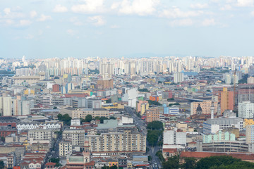 Aerial view of the huge city of Sao Paulo in Brazil seen from one of the tallest buildings in downtown.