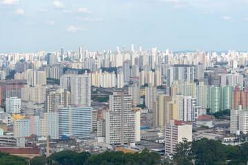 Aerial view of the huge city of Sao Paulo in Brazil seen from one of the tallest buildings in downtown.