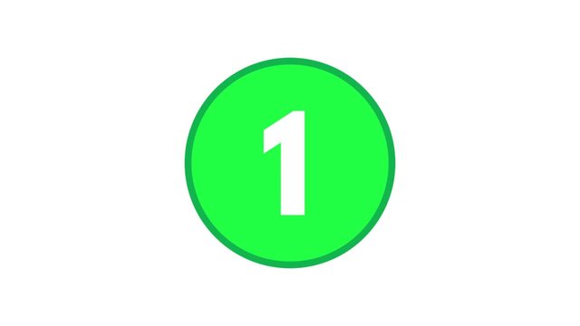 Sliding Circle Numbers Reveal Counting Up 1 to 10 Color Green