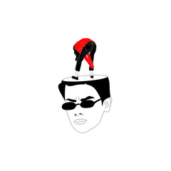 A couple man and woman. Love. love relationship, romantic. Template for card, poster, banner, print for t-shirt. Design for Valentines day and etc