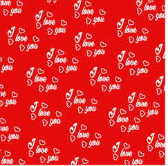 vector text pattern i love you with hearts on red background