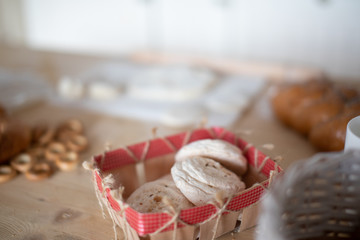 Fototapeta na wymiar white bread, cupcake, donut, dough, children mold dough
