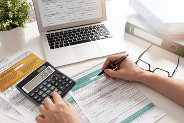 Accountant working with Polish tax forms