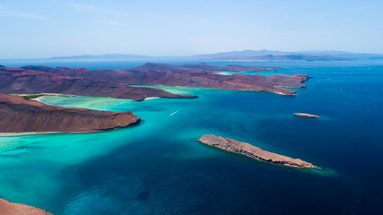 Aerial panoramics from Espiritu Santo Island, Baja California Sur, Mexico. - 247969986