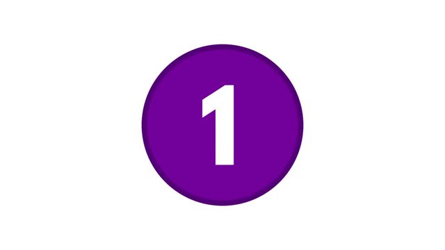 Sliding Circle Numbers Reveal Counting Up 1 to 10 Color Purple