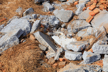 Fototapeta premium Crushed concrete blocks