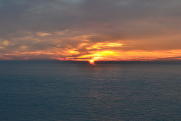 coucher de soleil à l'ouest, Cap Blanc Nez, Côte d'Opale, Pas de Calais, Nord, France