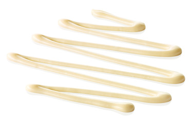 Splash of mayonnaise sauce on white background