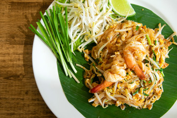 Fried noodle thai style (pad thai) Delicious