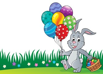 Easter bunny with balloons image 2