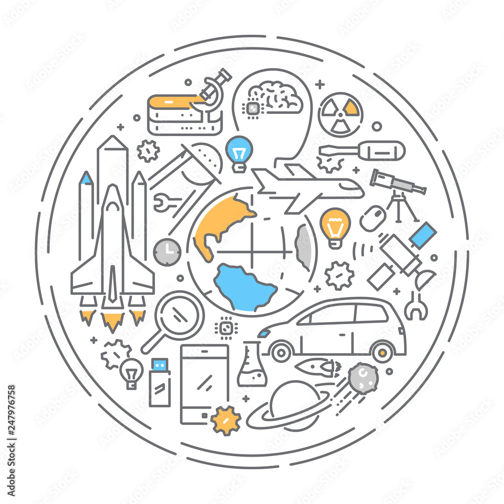Wall mural vector line web design concept for science