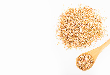 Popped amaranth grain - Amaranthus. Top view