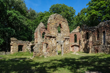 Fototapeta na wymiar Ruins of the Stary Ksiaz castle in Wałbrzych, Lower Silesia, Poland