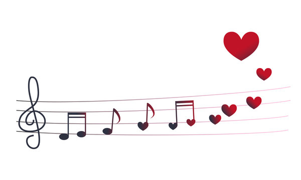 music notes heart