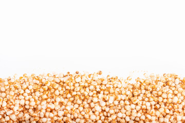 Popped amaranth grain - Amaranthus. Top view