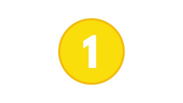 Sliding Circle Numbers Reveal Counting Up 1 to 10 Color Yellow 