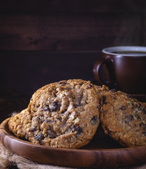 Oatmeal Raisin Nut Cookies on a Plate