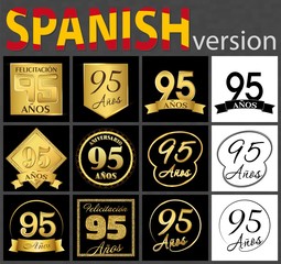 Spanish set of number 95 templates
