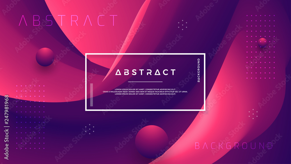 Poster Abstract gradient wave background with a combination of red and dark purple. Dynamic background color flow. Eps10 vector background.