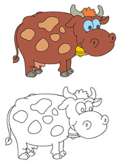 coloring pages for childrens with funny animals,cow