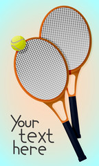 Banner with equipment for tennis with free place for your text