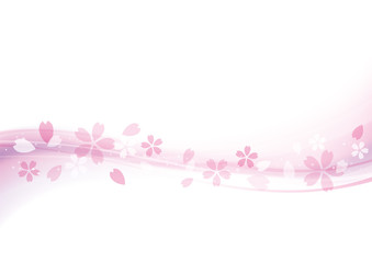 桜　花　春　波　風　背景　ピンク