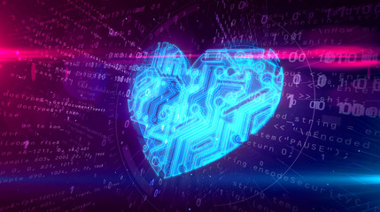 Fototapeta na wymiar Digital heart symbol