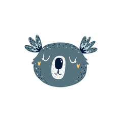 Koala clip art Vector forest animal Cute illustration for kids