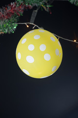 Yellow balloons with polka dot