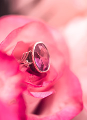 pink ruby engagement ring into a pink rose