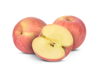 red apple on white background