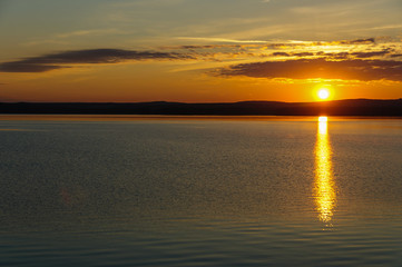 sunset on the river