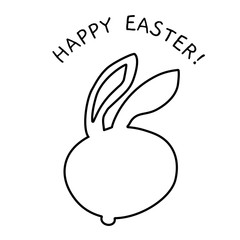 Rabbit icon on white background from thin line animals collection, editable outline stroke vector illustration