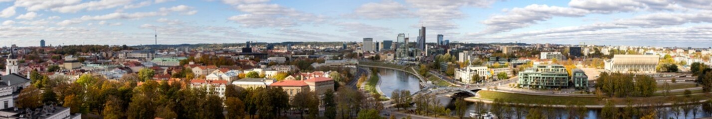 Panorama of Vilnius from a high point. Lithuania