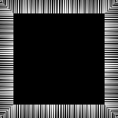 black and white stripes frame. Vector geometric frame with place for text. Abstract strong geometrical background