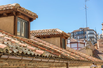 View of the roof of a typical classic house in the city of Segovia