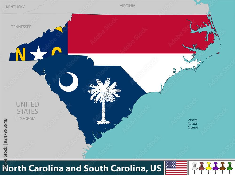 Wall mural North Carolina and South Carolina, United States